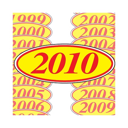 Red & Yellow Oval Year Model Signs: 2009 Pk